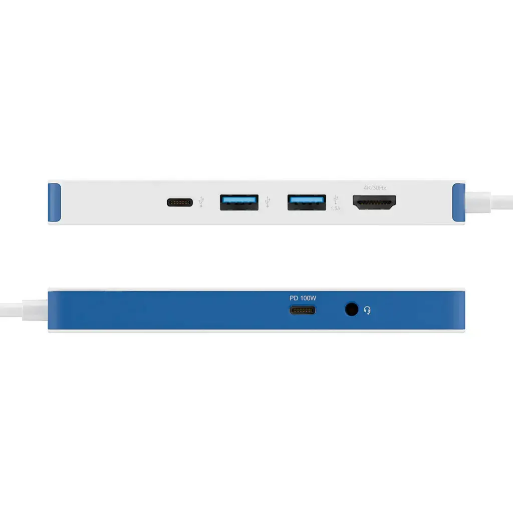 Hyper HyperDrive Flex 8 Port USB-C Hub, White/Blue | HD4102BUGL | HDMI ports quantity 1