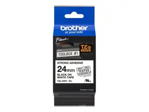 Brother itin stipri lipni juosta, juoda ant balto, TZ, juoda, balta, terminis perkėlimas, Brother, PT-1400, PT-1500, PT-1500PC, PT-1600, PT-1900, PT-1910, PT-1950, PT-2110, PT-2200, PT-2210,...