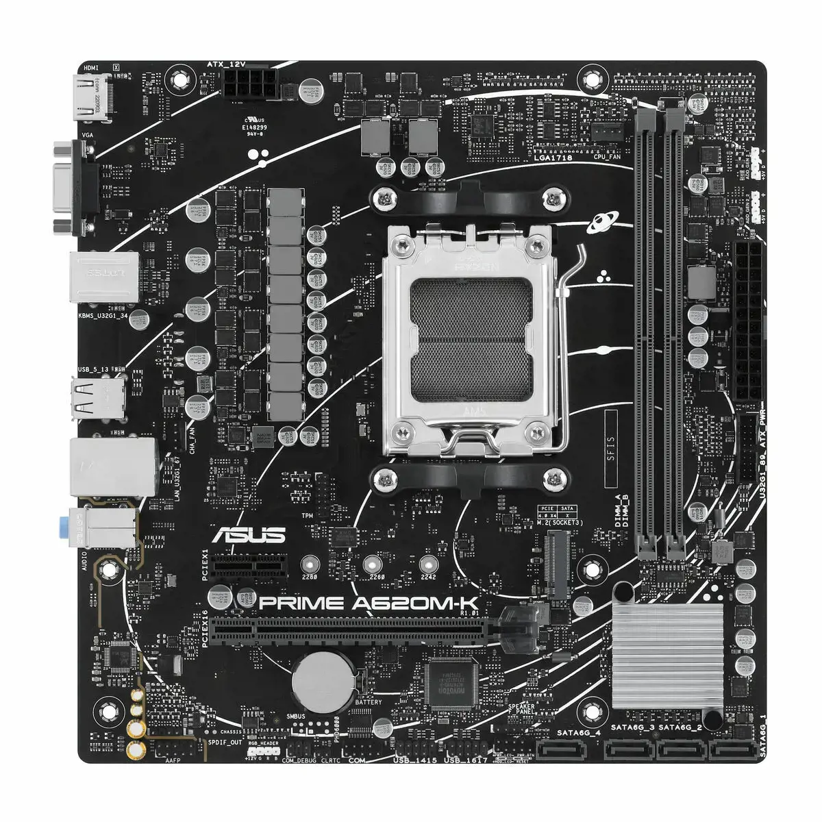 ASUS PRIME A620M-K AM5 2xDDR5 mATX MB 4xSATA 1xM.2