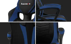 Huzaro FORCE 2.5 BLUE MESH Žaidimų fotelis Tinklinė sėdynė Juoda, mėlyna