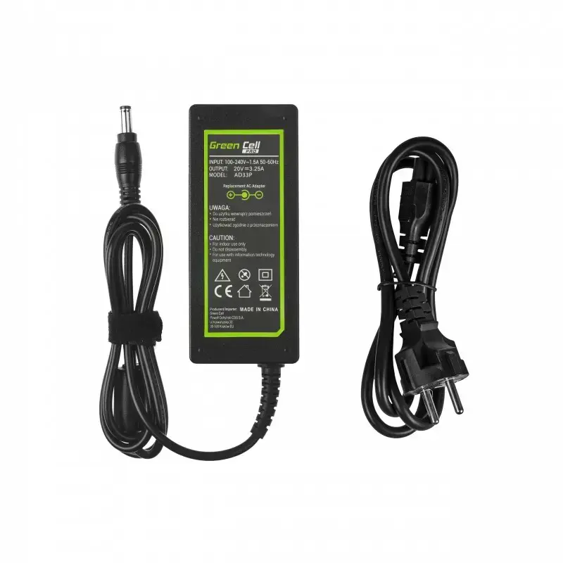 GREENCELL AD33P įkroviklis / kintamosios srovės adapteris Green Cell PRO 20V 3.25A 65W, skirtas Lenovo B560 B570 G530 G550