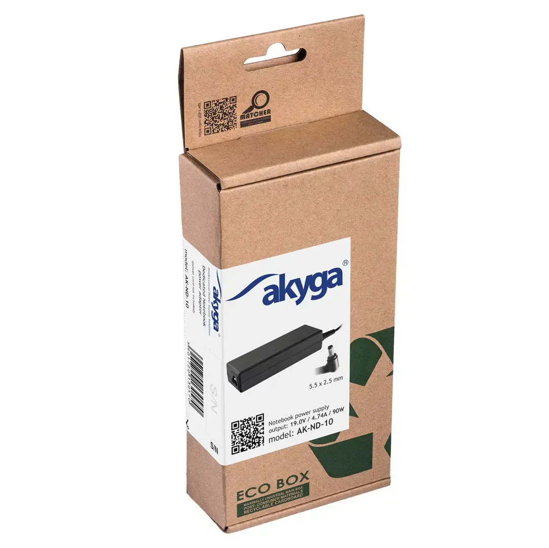 Nešiojamųjų kompiuterių adapteris AKYGA Dedicated AK-ND-10 ASUS/TOSHIBA 19V/4.74A 90W 5.5x2.5