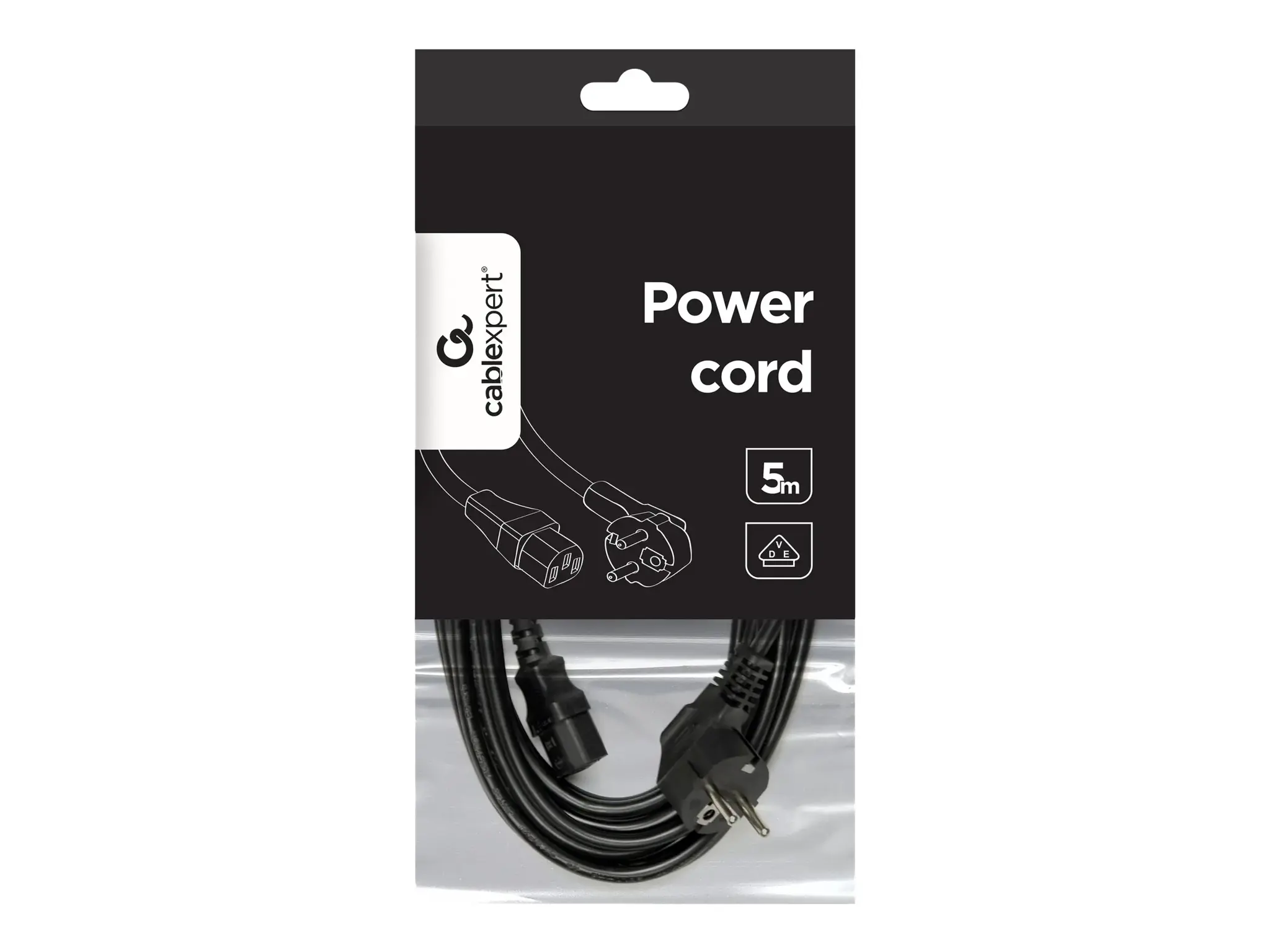 GEMBIRD PC-186-VDE-5M Gembird maitinimo laidas VDE 16 pėdų