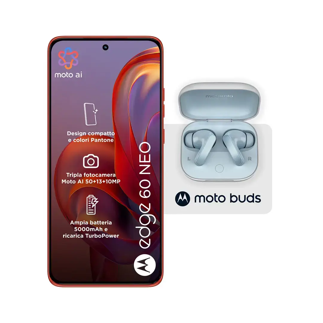 Motorola edge 60 neo + Moto Buds PG38C05749 16.1 cm (6.36") Dual SIM Android 15 5G USB Type-C 8 GB 256 GB 5200 mAh Red