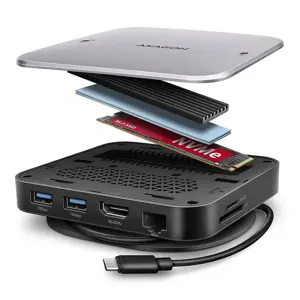 AXAGON HMC-UFO USB 10Gbps hub, 2x USB-A, USB-C, HDMI 4k/60, RJ-45, M.2