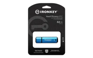 KINGSTON 32GB USB-C IronKey Vault Privacy 50C AES-256 Encrypted FIPS 197