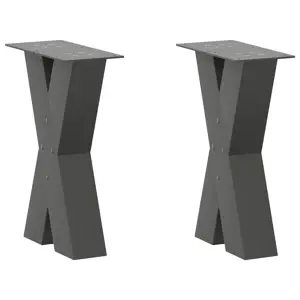 Kavos staliuko kojelės, 2 vnt., antracito spalvos, 38x(42-43) cm, plienas
