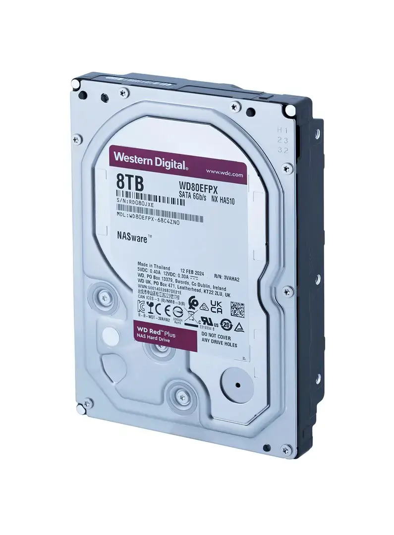 HDD NAS WD Red Plus 8TB CMR, 3.5'', 256MB, 5640 RPM, SATA, TBW: 180