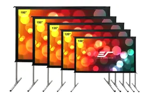 "Elite Screens" ekranai "Yard Master 2" Mobilus lauko ekranas WV-Dual OMS100H2-DUAL 100 " įstrižain…