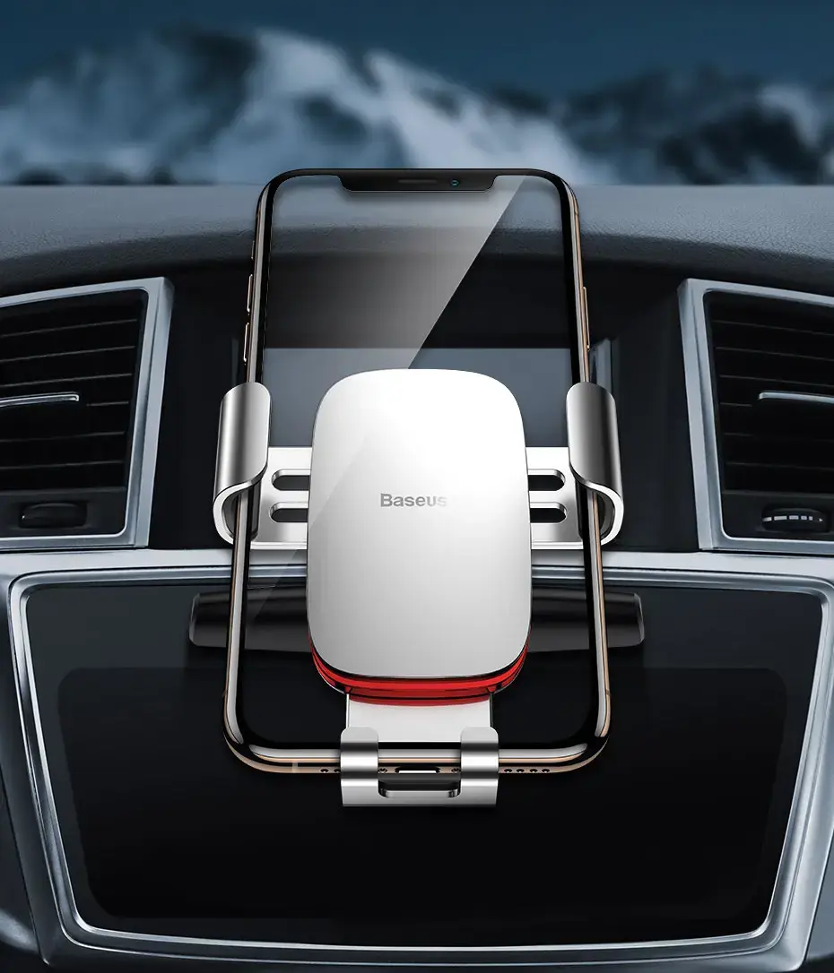 "Baseus Metal Age Gravity Car Mount" metalinis gravitacinis laikiklis CD lizdui juodas (juodas)