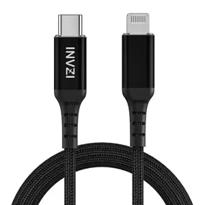 USB-C-Lightning INVZI kabelis, MFi, 2 m (juodas)