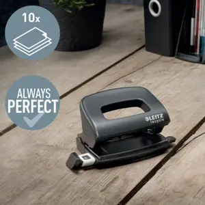 Leitz 50100095, 10 sheets, Black, Metal, Plastic, 8 cm, 5.5 mm, A4, A5, A6, Folio, US Quart