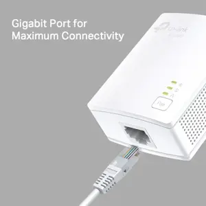TP-Link AV1000 Gigabit Powerline Starter Kit, 1000 Mbps, IEEE 802.3, IEEE 802.3ab, IEEE 802.3u, F tipo, OFDM, 128 bitų AES, 300 m