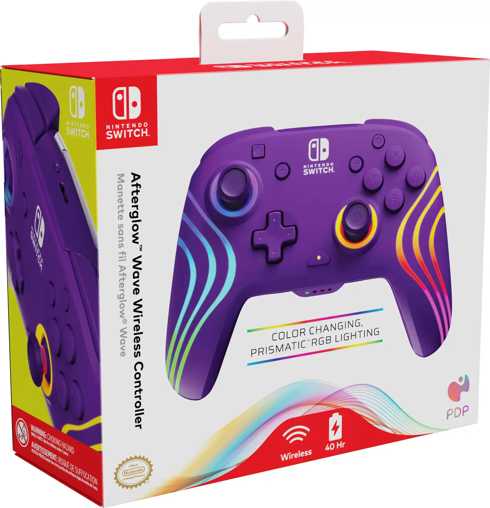 PDP wireless controller Afterglow Wave Nintendo Switch, purple