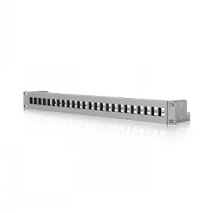 UBIQUITI 24-PORT BLANK KEYSTONE PATCH PANEL. STANDALONE INSERT THAT CAN BE EASILY INSTALLED INTO AN EXISTING NETWORK EQUIPMENT RACK TO CREATE A CLEAN, UNIFORM AESTHETIC