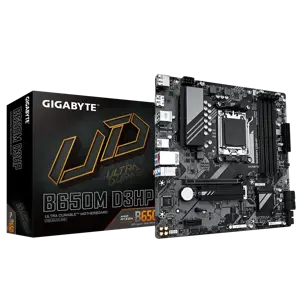 "Gigabyte B650M D3HP" (1.0 red.), AMD, "Socket AM5", "AMD Ryzen™ 5", "AMD Ryzen 7 7th Gen", "AMD Ry…