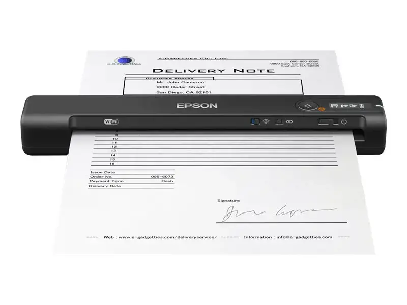 "Epson WorkForce ES-60W", 600 x 600 DPI, 48 bitų, 24 bitų, 16 bitų, 8 bitų, 4 sek.