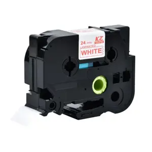 Suderinama juosta Brother, skirta Tze-252 Red on White 24mm