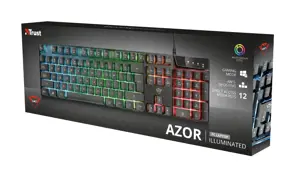 "Trust GXT 835 Azor", pilno dydžio (100%), USB, mechaninis, QWERTY, LED, juodas