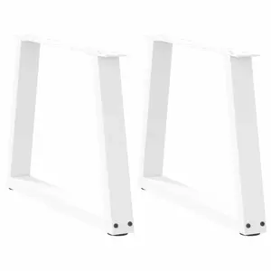 Valgomojo stalo kojos V formos 2 vnt Baltos 60x(42-43,3) cm