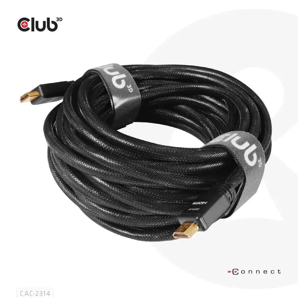 CLUB3D HDMI 2.0 4K60Hz RedMere cable 15m/49.2ft, 15 m, HDMI Type A (Standard), HDMI Type A (Standard), 3D, 18 Gbit/s, Black
