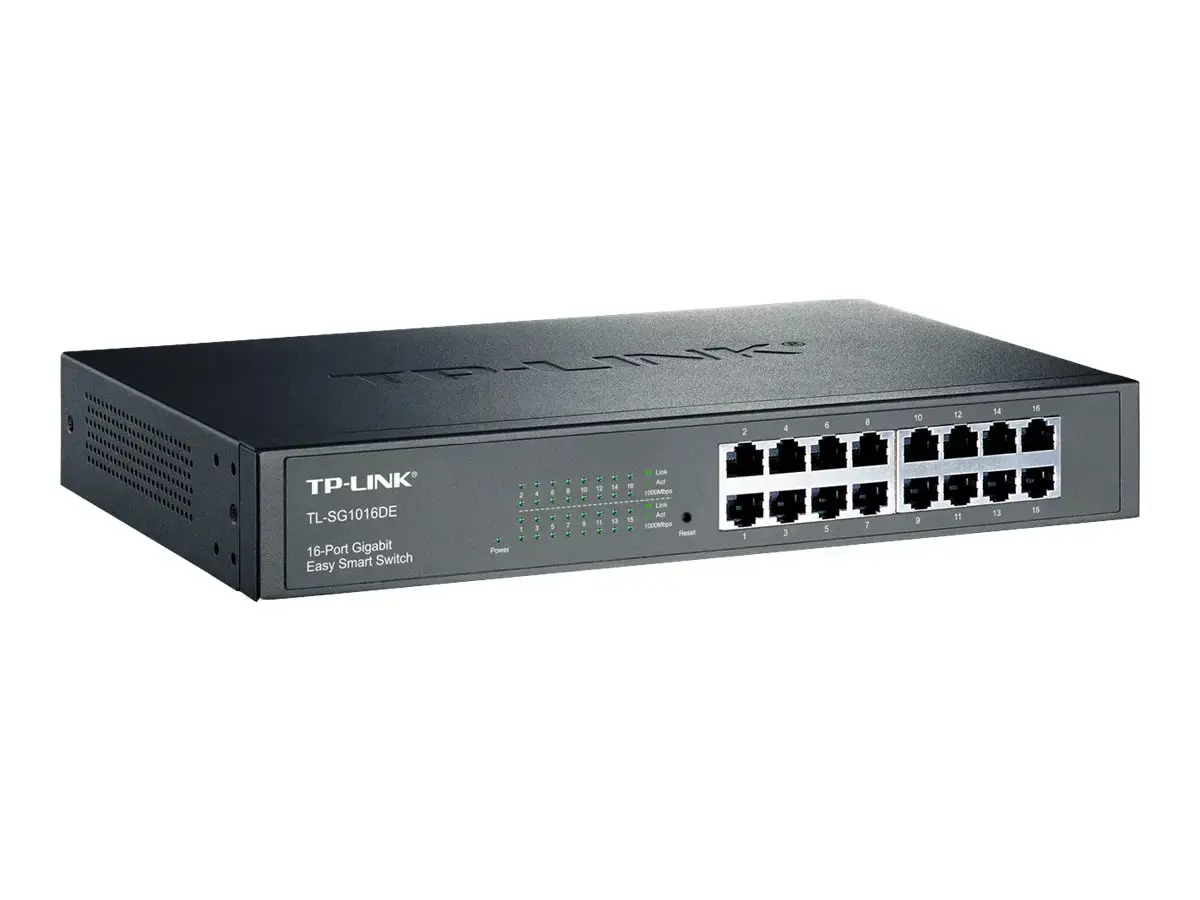 "TP-Link" 16 prievadų "Gigabit Easy Smart" tinklo komutatorius, valdomas, L2, "Gigabit Ethernet" (10/100/1000), montuojamas į stovą, 1U
