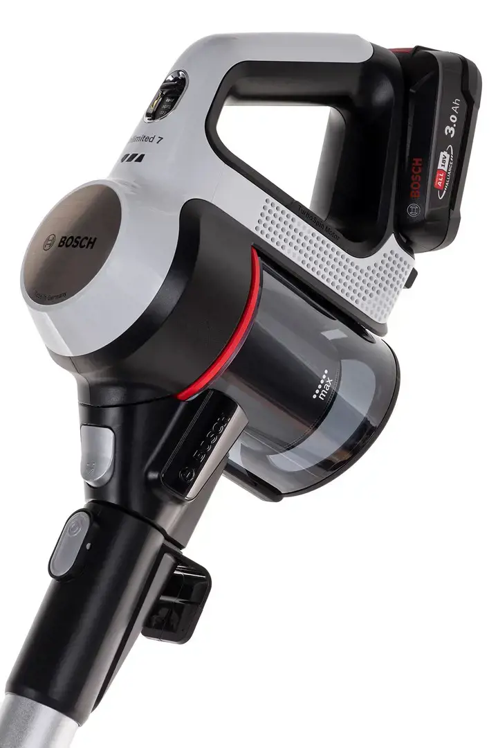 "Bosch" BBS711W, Be maišelio, Juodas, Nerūdijantis plienas, Baltas, 0,3 l, Sausas, Plikos grindys, Kilimas, Kietos grindys, Laiptų pakopos, Minkštimas, Baterijos lygis