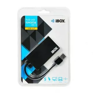 IBOX IUH3F56 KONCENTRATORIUS I-BOX USB 3.0 JUODAS, 4 PRIEVADAI, PLONAS