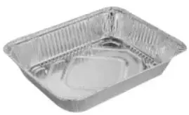 Vienkartinis indas, GN 1/2, aliuminis, 3,6 l, 32,5 x 26,3 x H 6,5 cm, 10 vnt