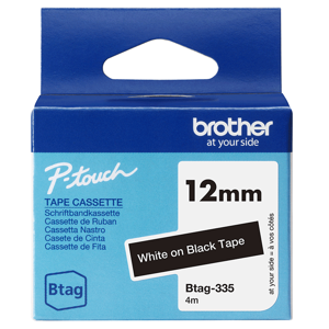 Brother BTAG-335, White on black, Philippines, 5 year(s), Brother, P-touch PT-N10, PT-N20, PT-N25BT…