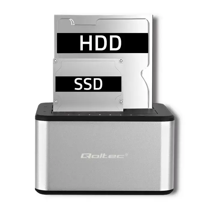 QOLTEC 50316 2x HDD/SSD 2,5/3,5 colių SATA USB 3.0 klonavimo stotelė