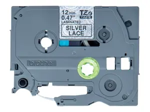 Brother TZE-MPSL31, juoda ant sidabro, TZe, pilka, terminis perkėlimas, blizgus, Brother PT-E110VP