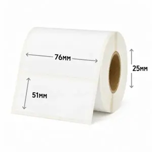 Suderinamos terminės etiketės Zebra 76x51mm (800263-205), 1370vnt.