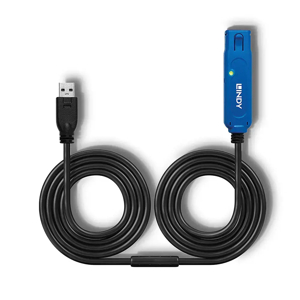"Lindy" 15 m USB 3.0 aktyvusis ilgintuvas, 15 m, USB A, USB A, USB 3.2 Gen 1 (3.1 Gen 1), 5000 Mbps, juodas