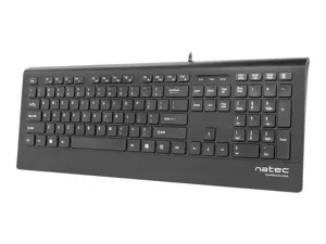 "NATEC" NKL-0876 "Natec Mulitmedia" klaviatūra BARRACUDA Slim USB, JAV išdėstymas, juoda