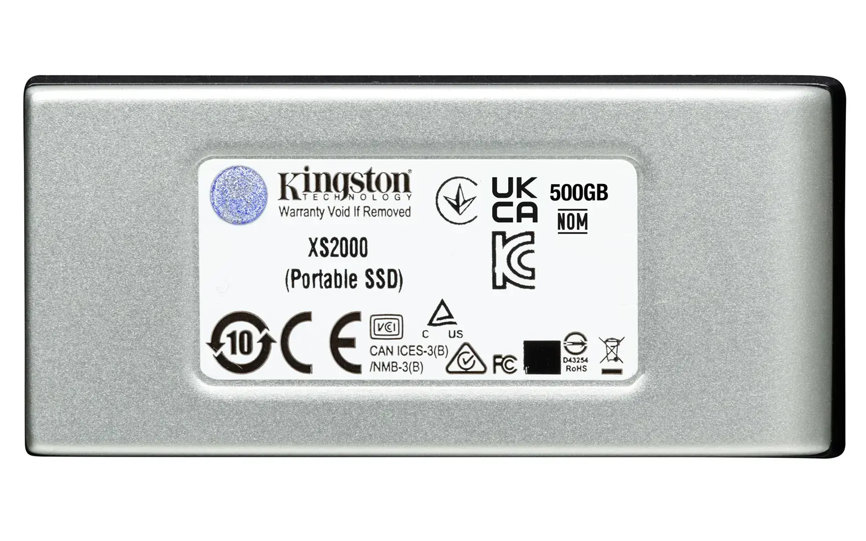 "Kingston XS2000" išorinis SSD diskas (1 TB; USB 3.2; sidabrinis; SXS2000/1000G)