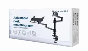 GEMBIRD REGULIUOJAMAS DARBALAUKIO RANKOS/MONITORIAUS LAIKIKLIS + NEŠIOJAMOJO KOMPIUTERIO LAIKIKLIS 17-32, VESA 100X100 MM, IKI 8 KG
