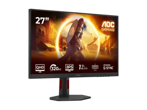 AOC | Q27G4SRU | 27 " | Fast IPS | QHD | 16:9 | 320 Hz | 0.3 ms | 2560 x 1440 pixels | 400 cd/m² | HDMI ports quantity 2 | Black