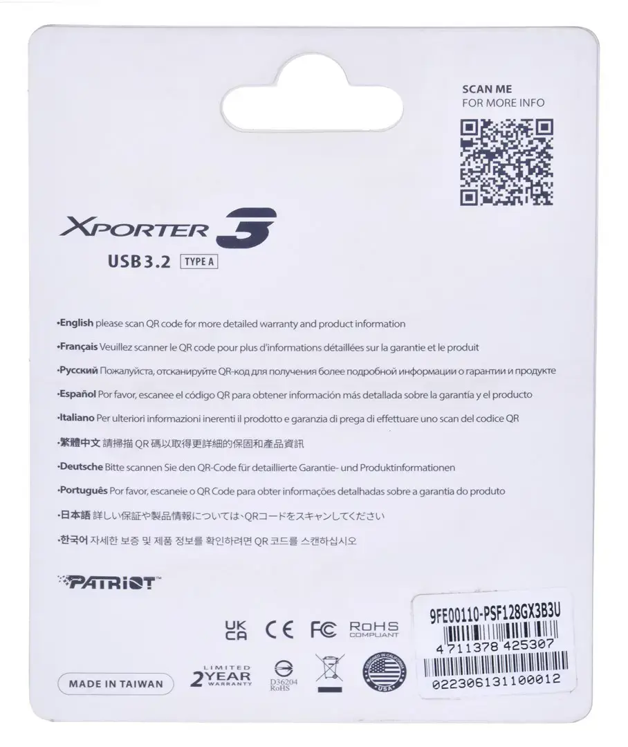 PARTIOT FLASHDRIVE Xporter 3 128GB A tipo USB3.2