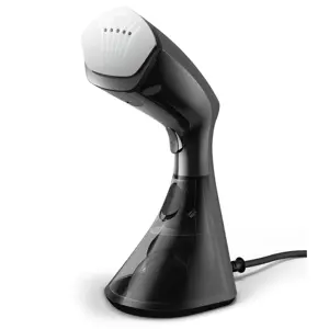 Philips 8000 Series Handheld Steamer with brush GC800/80 1600W, 230ml water tank, heated plate,  2-in-1 vertical and horizontal steaming function, Anti Calc Technology, Black and Silver/Damaged package