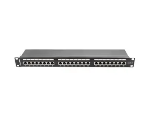 LANBERG PPS6-1024-B Lanberg Patch Panel 24 prievadų 1U, kat. 6, ekranuota, juoda
