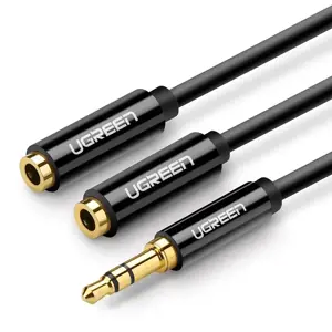 Ugreen cable 3.5 mm headphone splitter mini jack AUX 25cm black (20816)