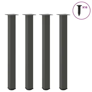 Baro stalo kojos, 4 vnt., antracito spalvos, 100-102 cm, plienas