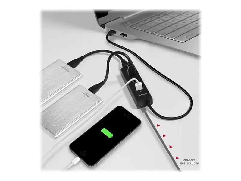 AXAGON HUE-S2B 4x USB3.0 įkrovimo koncentratorius, MicroUSB įkrovimo jungtis