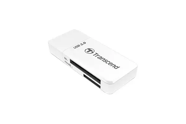 TRANSCEND USB3.0 SD/microSD kortelių skaitytuvas baltos spalvos