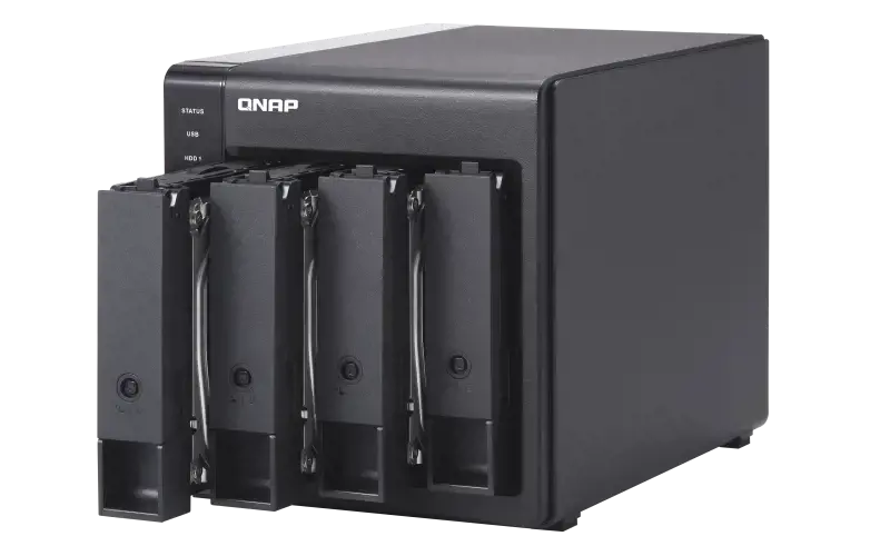 QNAP TR-004, HDD/SSD korpusas, 2,5/3,5", "Serial ATA II", 3 Gb/s, karšto keitimo, juodas