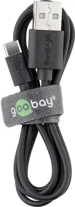 "Goobay" 59122 USB 2.0 kabelis (USB-C™ į USB A), juodas "Goobay