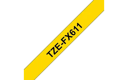 Brother TZe-FX611, Black on yellow, TZe, Brother, 6 mm, 8 m, 1 pc(s)