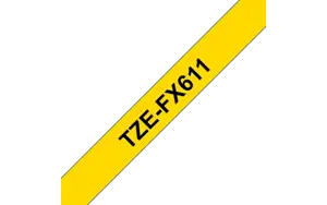 Brother TZe-FX611, Black on yellow, TZe, Brother, 6 mm, 8 m, 1 pc(s)