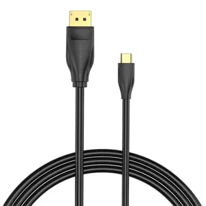 1,5 m ilgio "Vention CGYBG" kabelis iš USB-C į "DisplayPort" 8K HD (juodas)